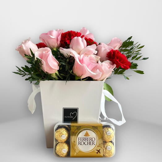 Blushing Blooms and Chocolates Box