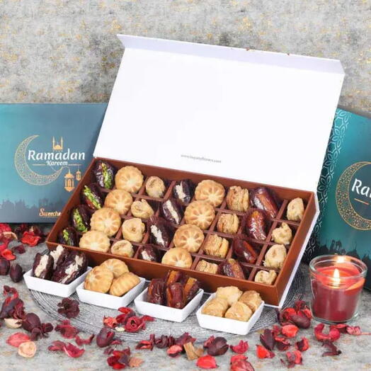 Ramadan Stuffed Dates Mamoul and Baklawa By Sweecho 32 Pcs Green