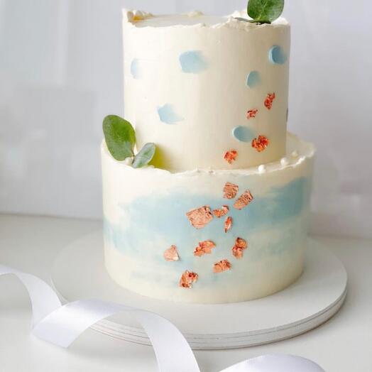 Wedding cake with greenery