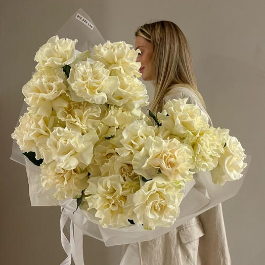 White luxurious French roses