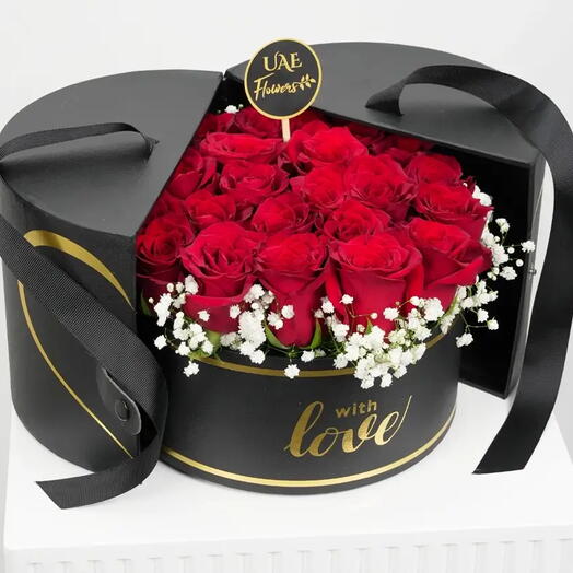 Romantic Red Roses In A Box