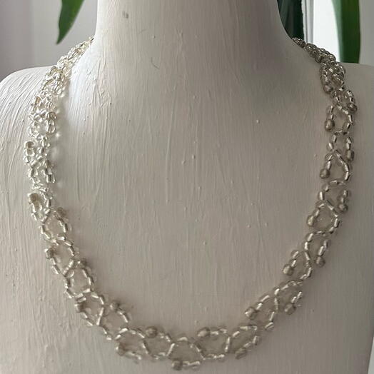 Transparent White and Beige Color Necklace