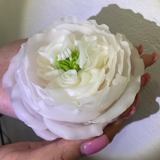 Белая роза из пчелиного воска 🤍