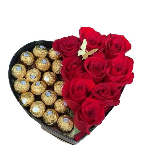 Milan Red Rose heart box