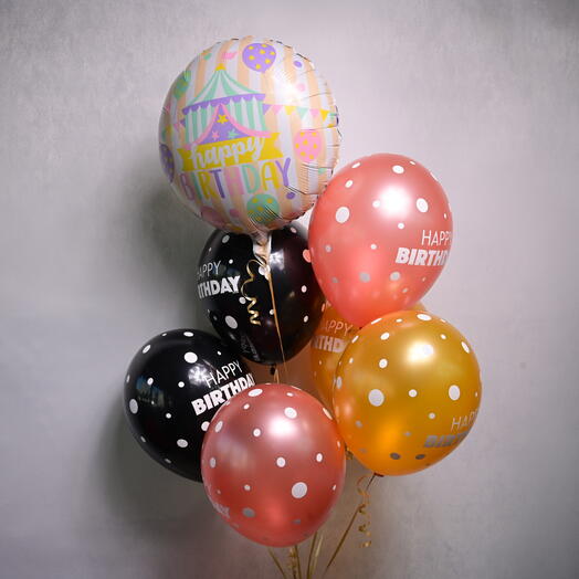 8 Birthday Latex Balloons   1 Foil Balloon - 5727