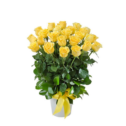 25 Yellow Rose Arrangement