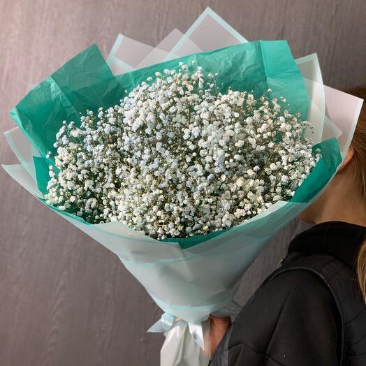 Букет «Моно из голубой гипсофилы»