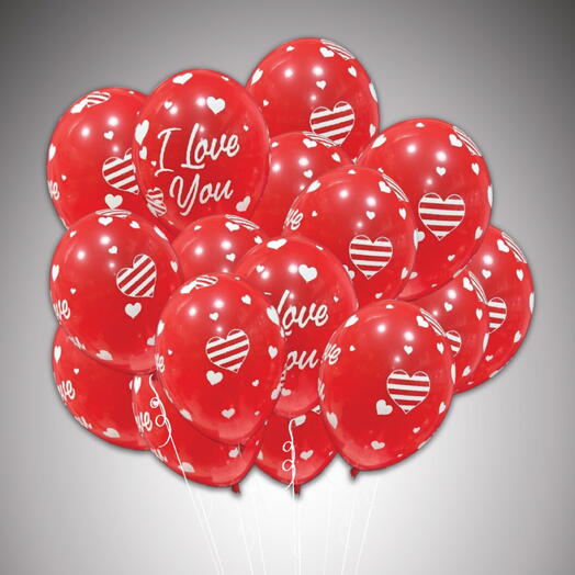 15 I love you balloon set