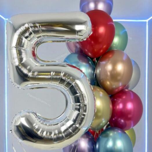 Фонтан Зеркальный с цифрой на 5 лет