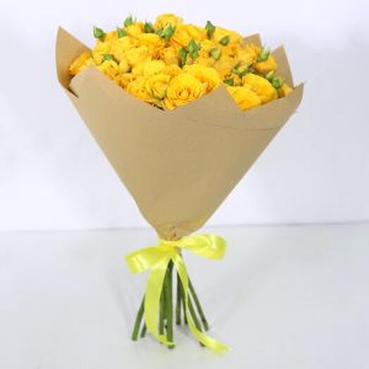 YELLOW SPERY ROSES BQT