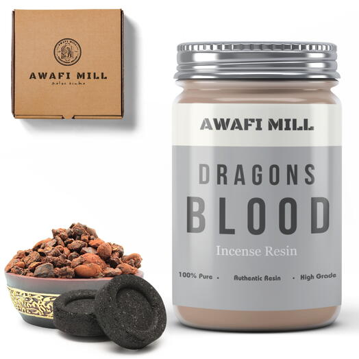 AWAFI MILL Dragon s Blood Incense Resin | Charcoal Tablet - Pack of 120 Gram with 20 Charcoal Piece