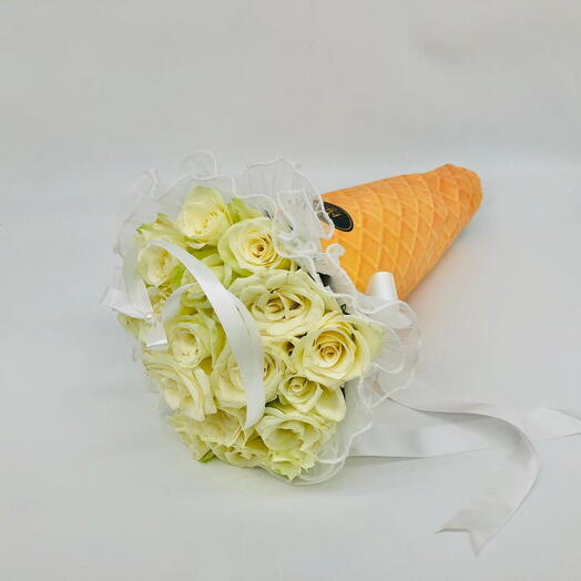 Cone white bouquet