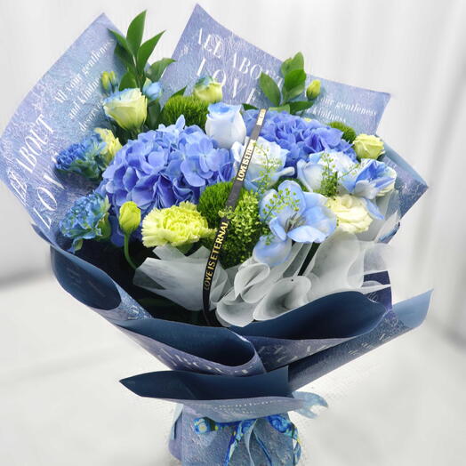 Blue Forest Mix Flowers Bouquet