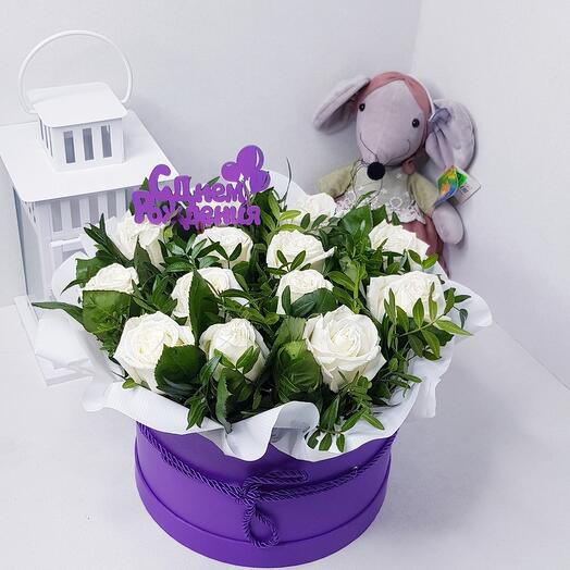 Rosas blancas en una Caja
