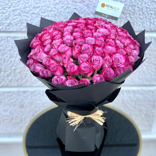 Deep Purple Roses Bouquet
