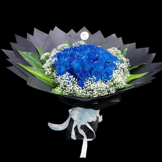 40pcs blue rose bouquet special bouquet