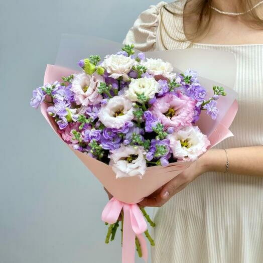 Matthiola And Pink Eustoma Bouquet