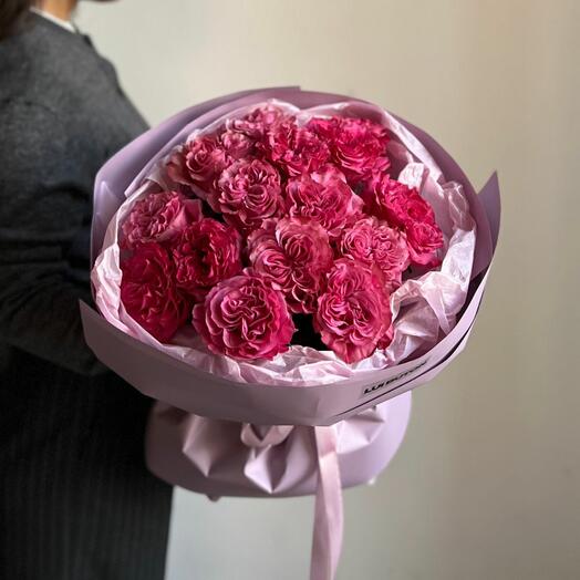 Букет "15шт пионовидных роз сорта Country Blue"