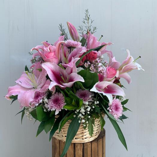 To My Loving Mom Flower basket