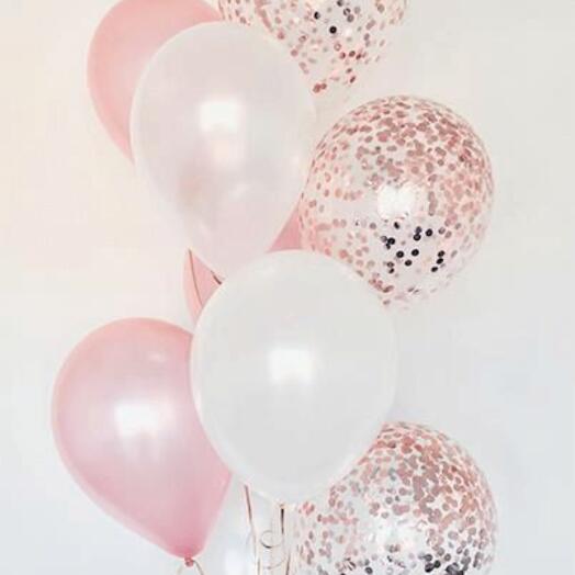 Rose Confetti Balloons Set