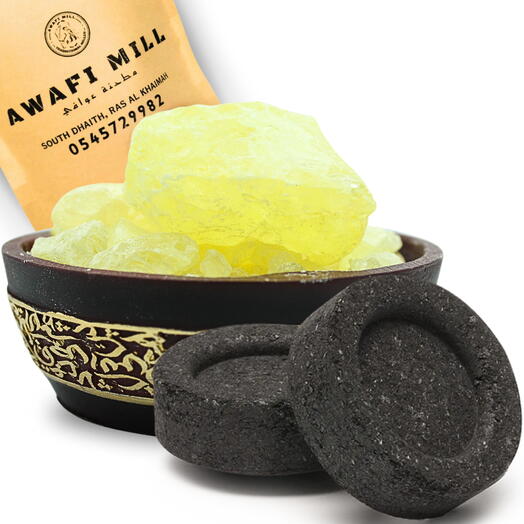 AWAFI MILL Moroccan Musk Ambrette Crystal | Charcoal Tablet - Pack of 120 Gram with 20 Charcoal Piece