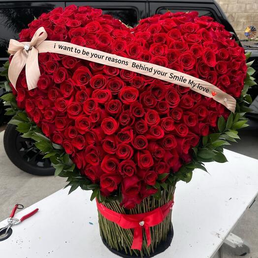 170 equcdor heart rose 80 cm