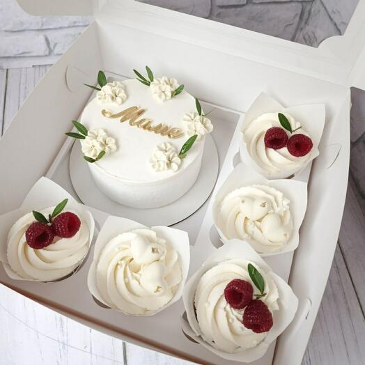 Set of 750g bento cake and cupcakes for Mom