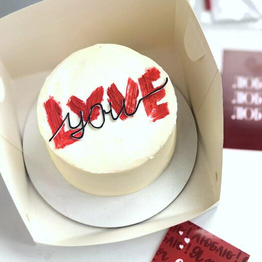 Бенто торт на 14 февраля love you, бенто торт люблю подарок