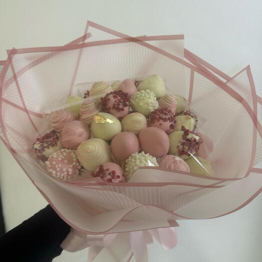 Букет из клубники в шоколаде 9