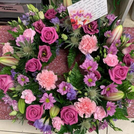 Pink and lilac wreath