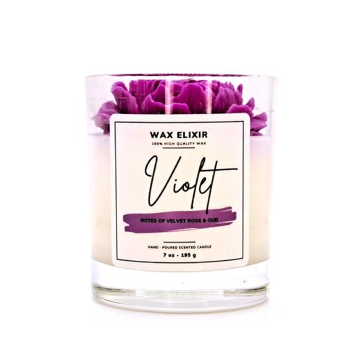 Violet Luxury Scented Flower Candle