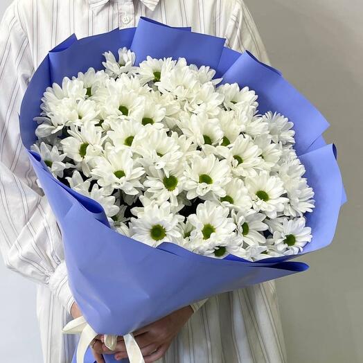 Букет из 11 кустовых белых хризантем