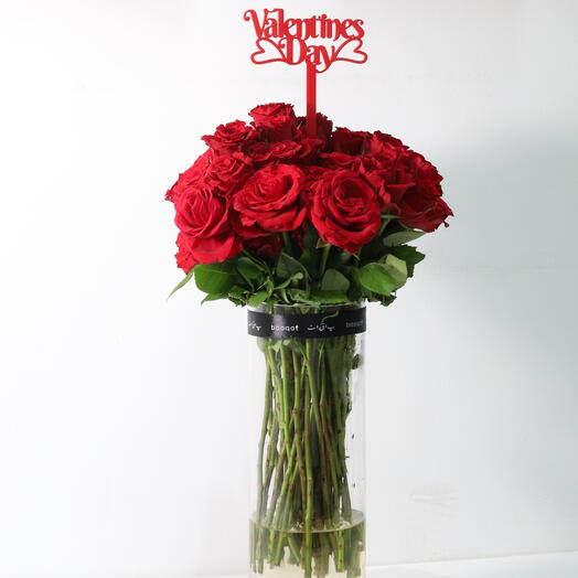 20 Red Rose Vase Arrangement