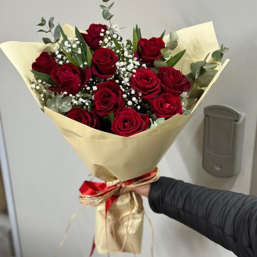 Bouquet of 13 Red Roses