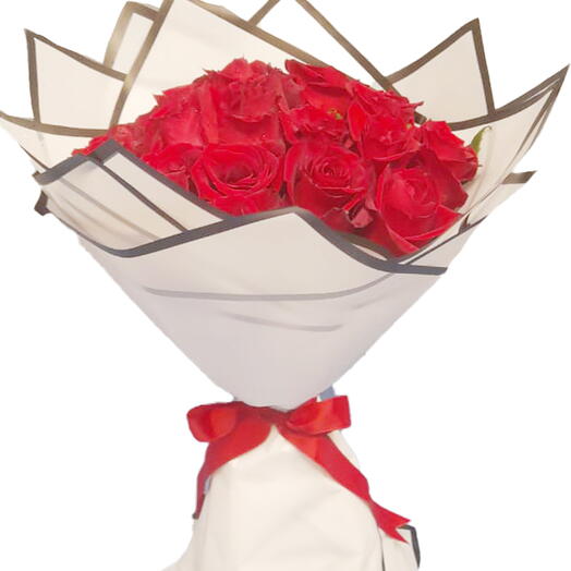 Red Roses Bouquet - Fresh Romantic Flowers