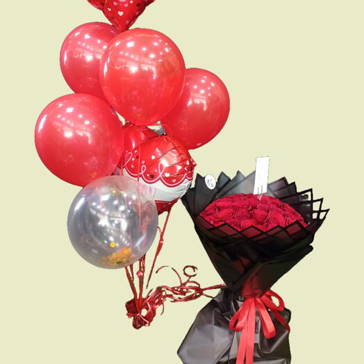 Flower with balloons