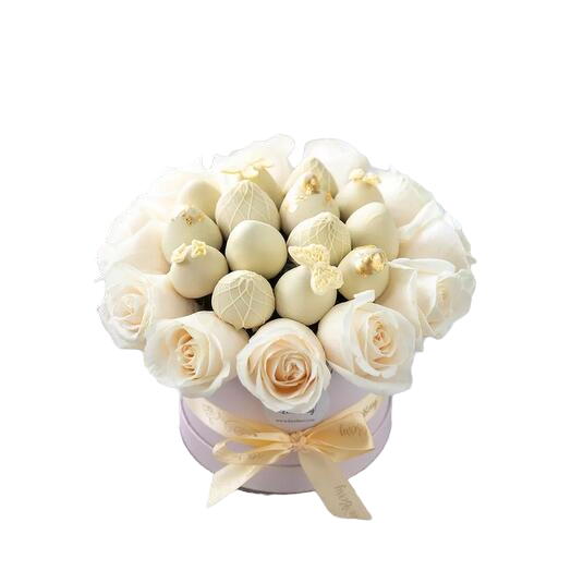 White Belgian chocolate with white roses