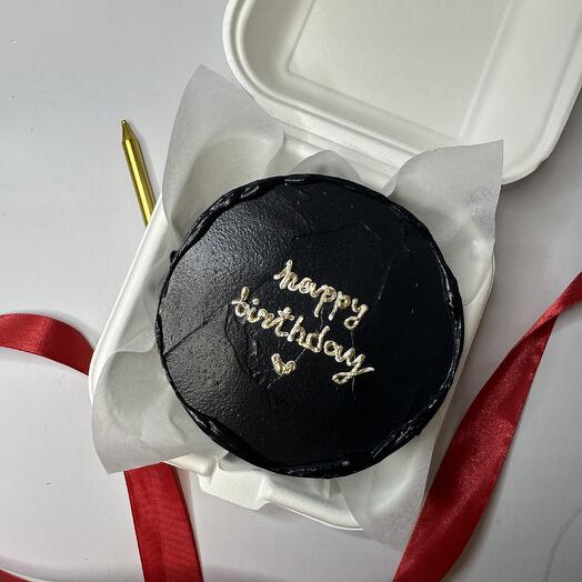 Бенто торт подарок Happy birthday черный