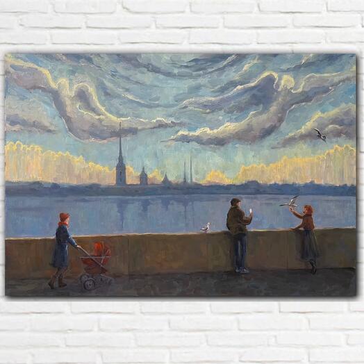 Картина маслом "Над нашей безмятежностью"