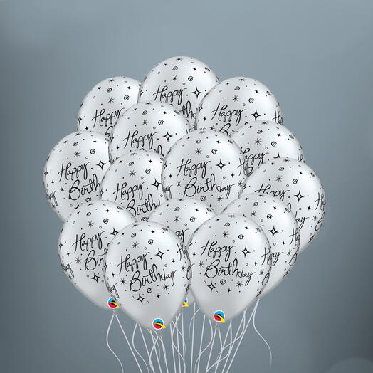 15 Silver Sparkle Balloons