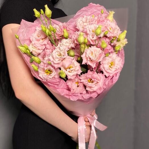 5 розовых махровых эустом 💗