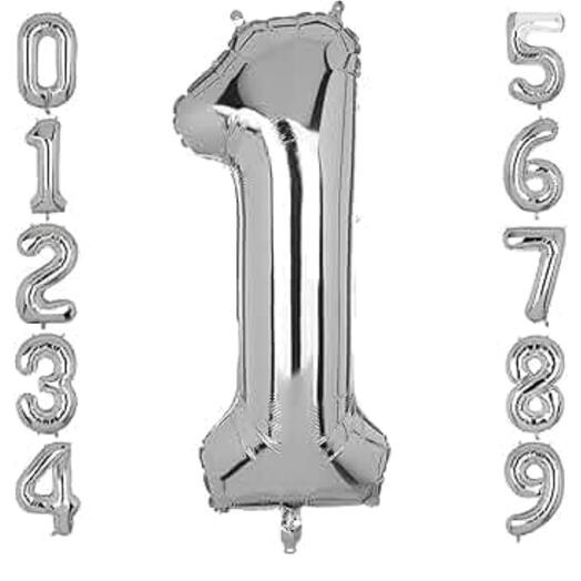 40 Silver Foil Helium number (0-9) per pc