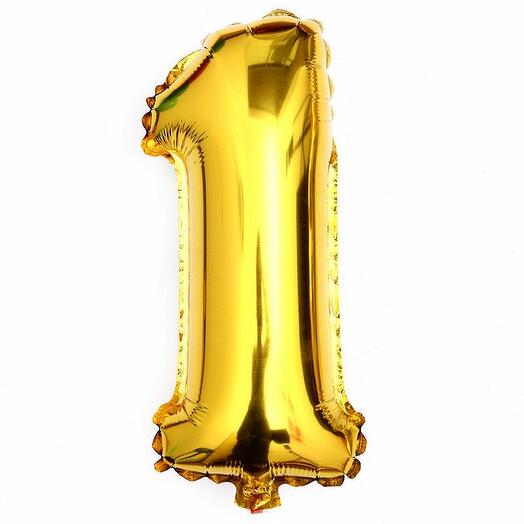 Шар цифра 1 с гелием