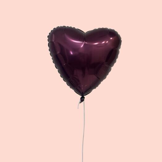 Шар сердце фольгированный «S» 1 штука
