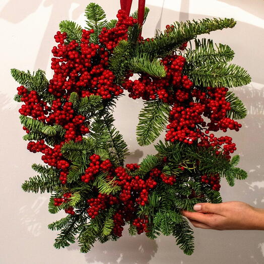 Christmas wreath with berries