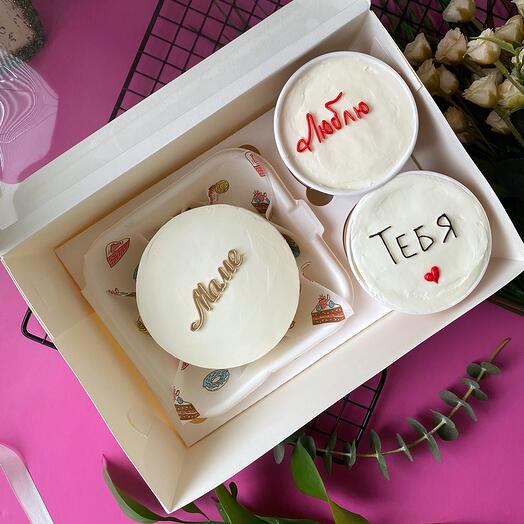 Juego de pastel de Bento para mamá "Mamá te amo" y pastel en taza