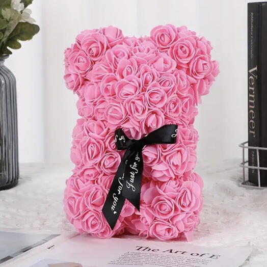 Pink rose bear