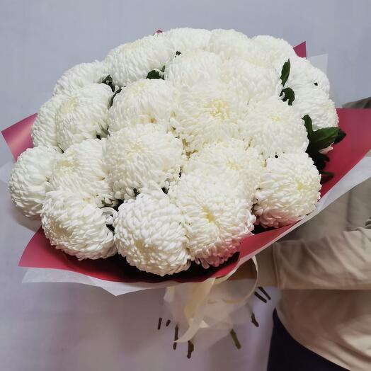 Bouquet of 25 white chrysanthemums