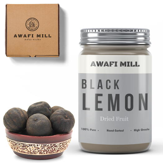 AWAFI MILL Dehydrated Lemon Black | Citrus Limon - Bottle of 100 Gram