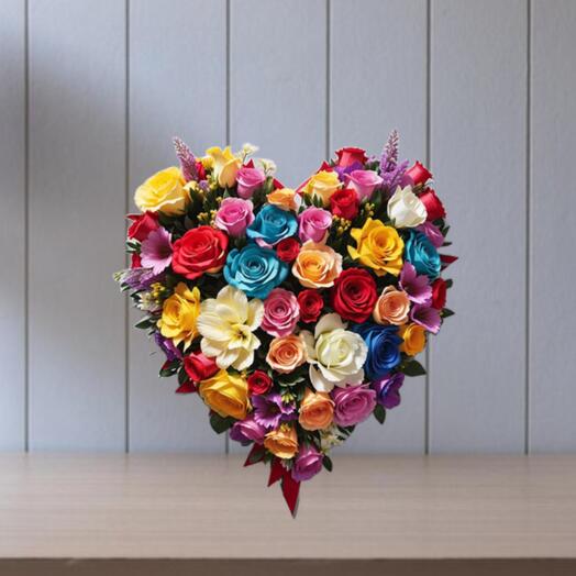 I Love You Heart Flower Bouquet